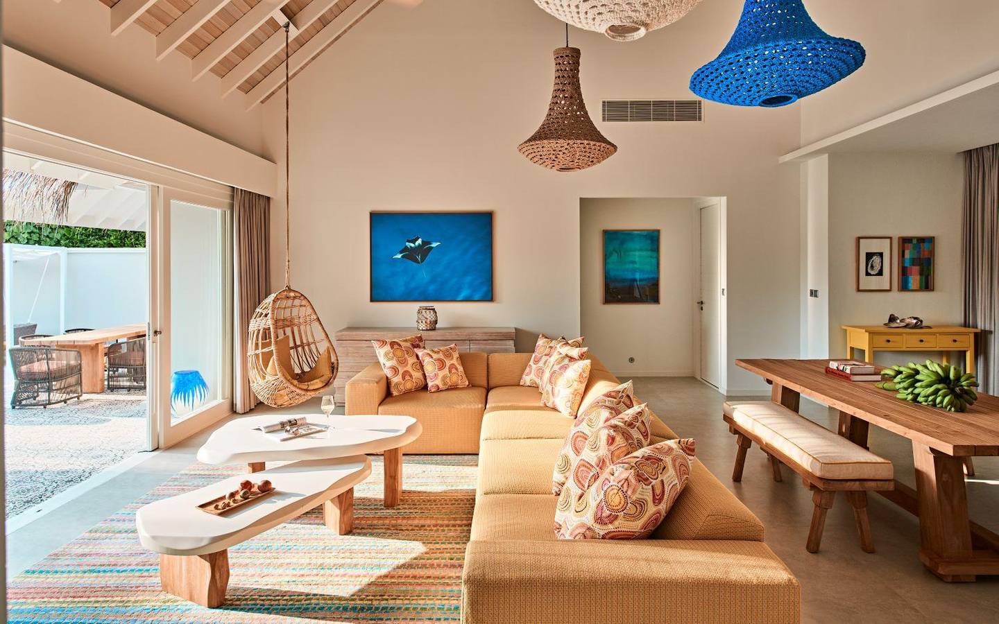 Seaside Finolhu, Baa Atoll, Maldives, Two Bedroom Beach Pool Villa, Wohnzimmer