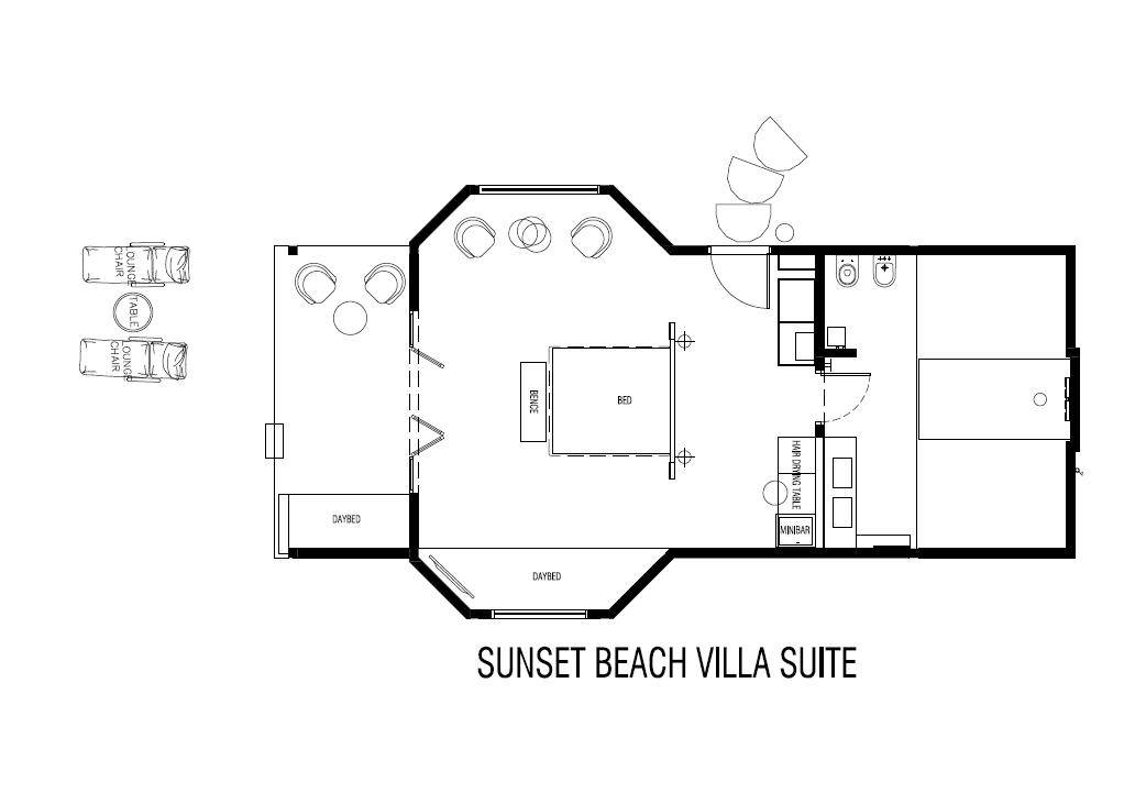 Cocoon Maldives, Beach Suite, Grundriss