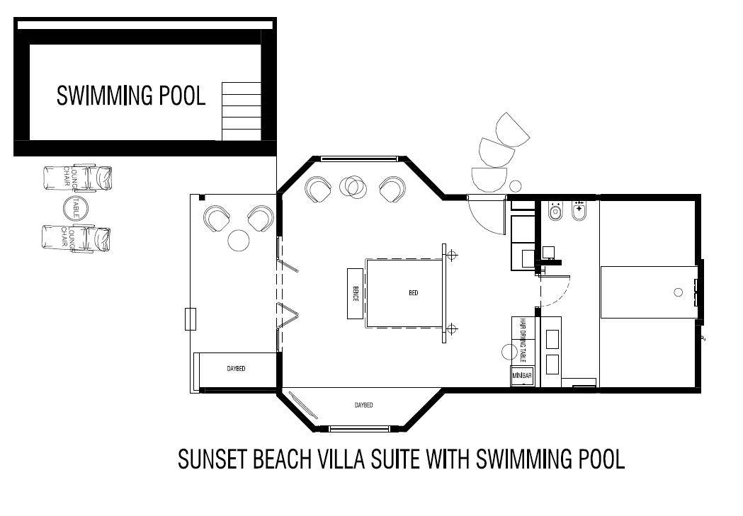 Cocoon Maldives, Beach Suite with Pool, Grundriss
