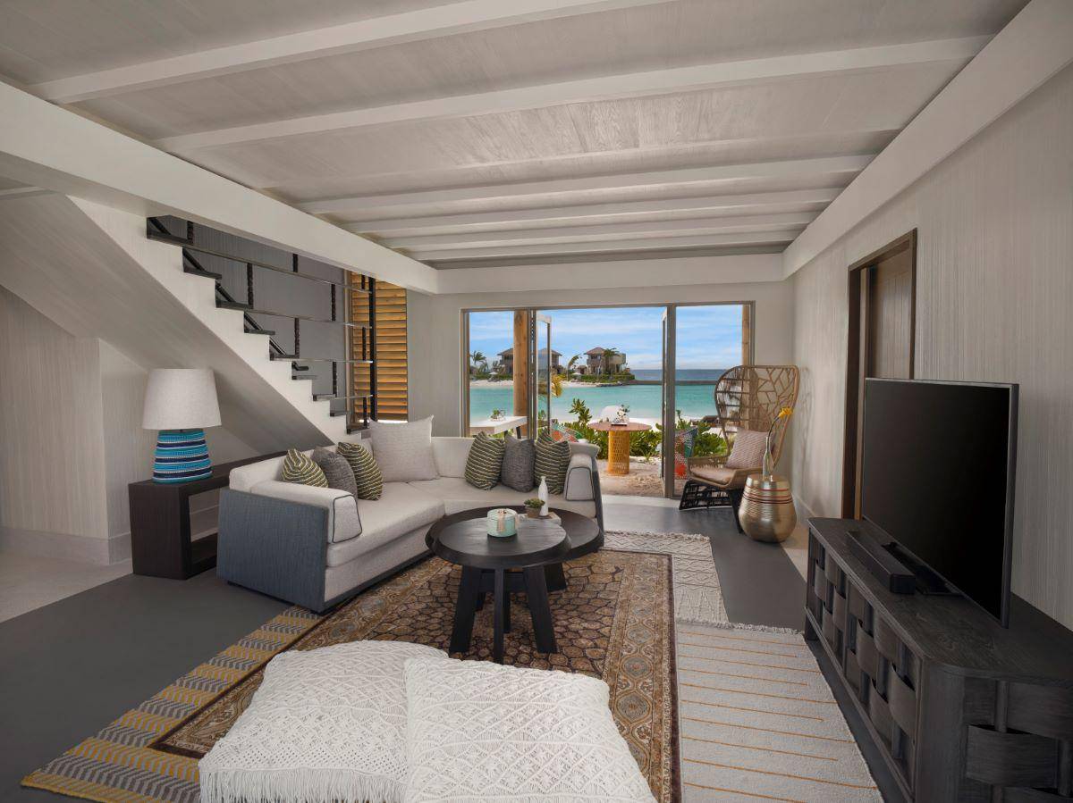 InterContinental Maldives Maamunagau Resort, Two Bedroom Family Lagoon Pool Villa, Wohnzimmer
