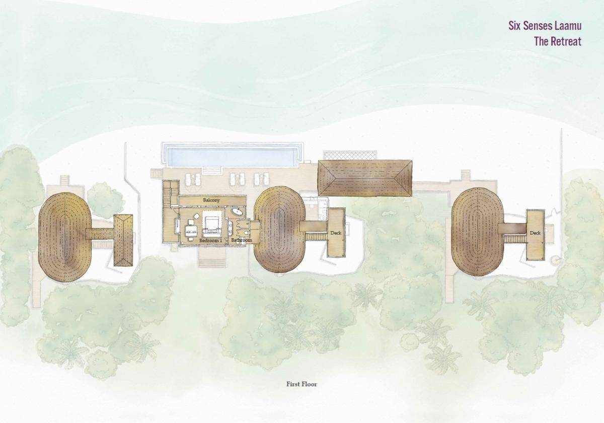 Six Senses Laamu, The Retreat, Grundriss OG 2