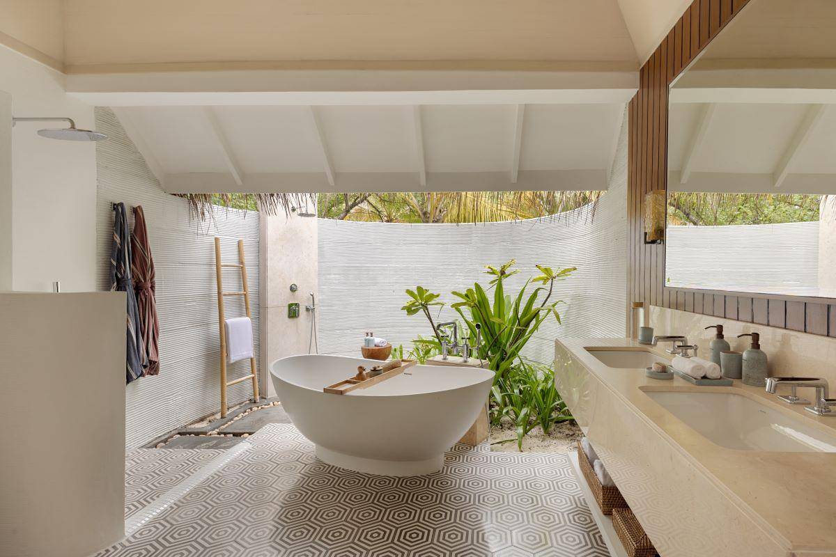 Six Senses Kanuhura, Beach Villa, Badezimmer