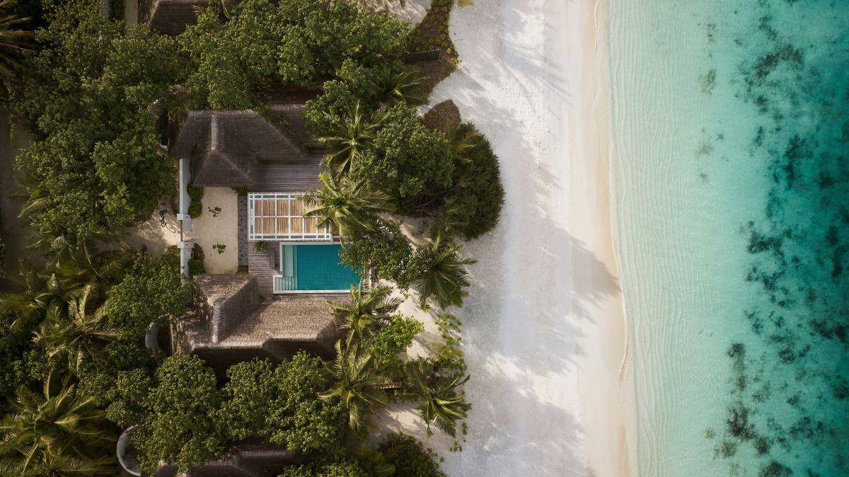 Six Senses Kanuhura, Two Bedroom Beach Villa with Pool, Luftaufnahme