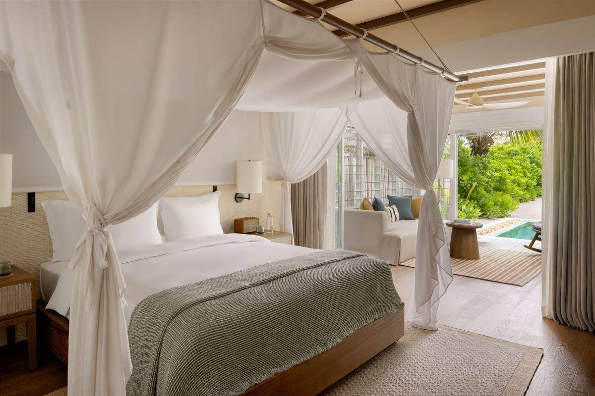 Six Senses Kanuhura, Two Bedroom Beach Villa with Pool, Schlafen