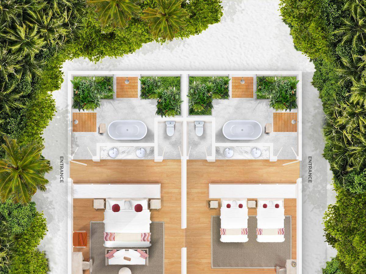 Cora Cora Maldives, Two Bedroom Familiy Beach Pool Villa, Grundriss