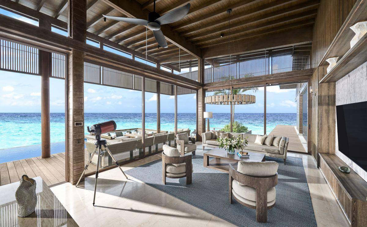 Park Hyatt Maldives Hadahaa, Kiaali Residence, Wohnzimmer mit Meerblick