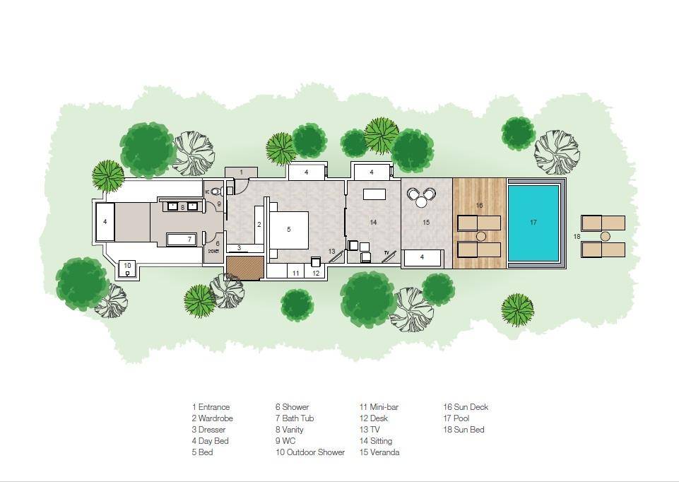 Sun Siyam Iru Veli, Malediven, Family Beach Villa with Pool, Grundriss