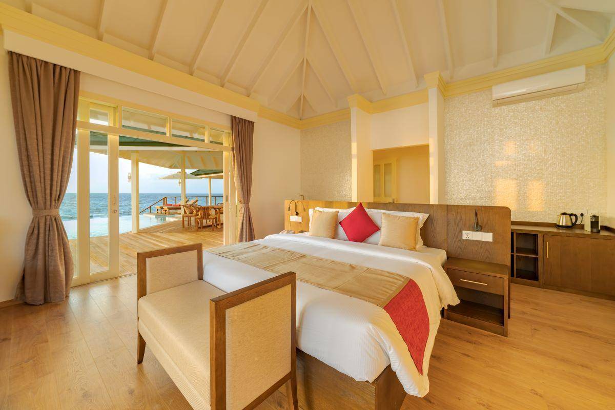 Siyam World Maldives, Malediven, Grand Water Pavilion with Pool and Slide, Schlafzimmer