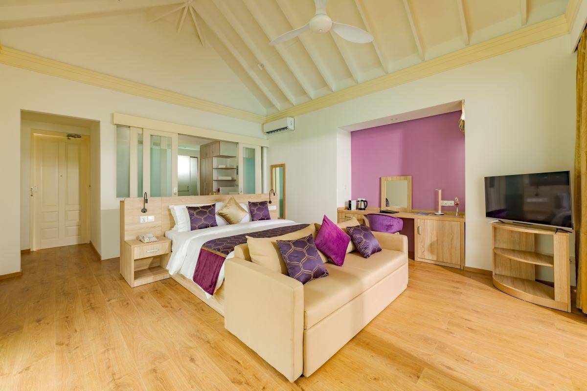 Siyam World Maldives, Malediven, Lagoon Villa with Pool and Slide, Schlafzimmer