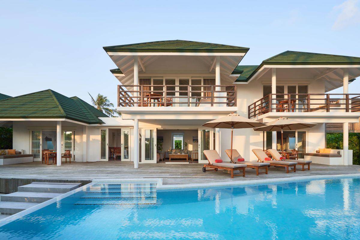 Siyam Wolrd Maldives, Malediven, 4 Bedroom Beach Residence with Pool, Villa von vorne
