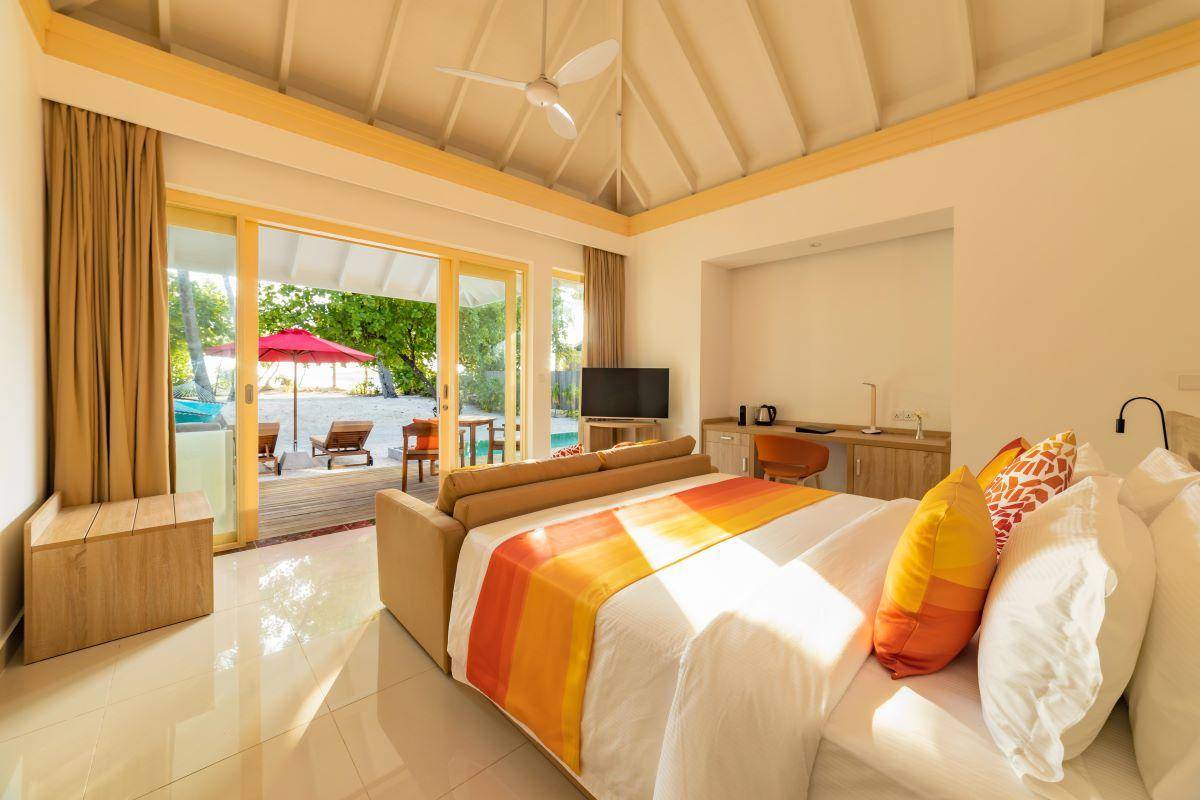 Siyam World Maldives, Malediven, 2 Bedroom Pool Beach Villa, Schlafzimmer