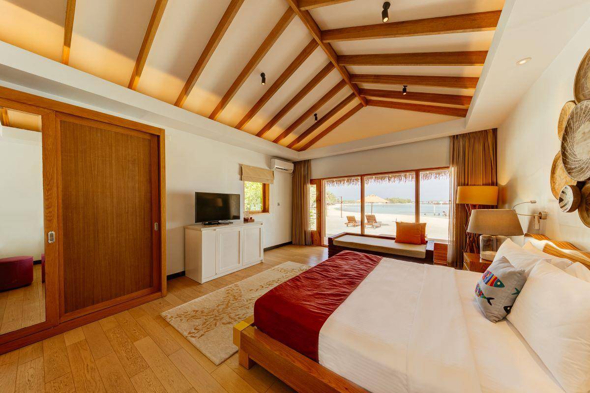 Cinnamon Dhonveli Maledives, Malediven, Beach Bungalow, Schlafzimmer