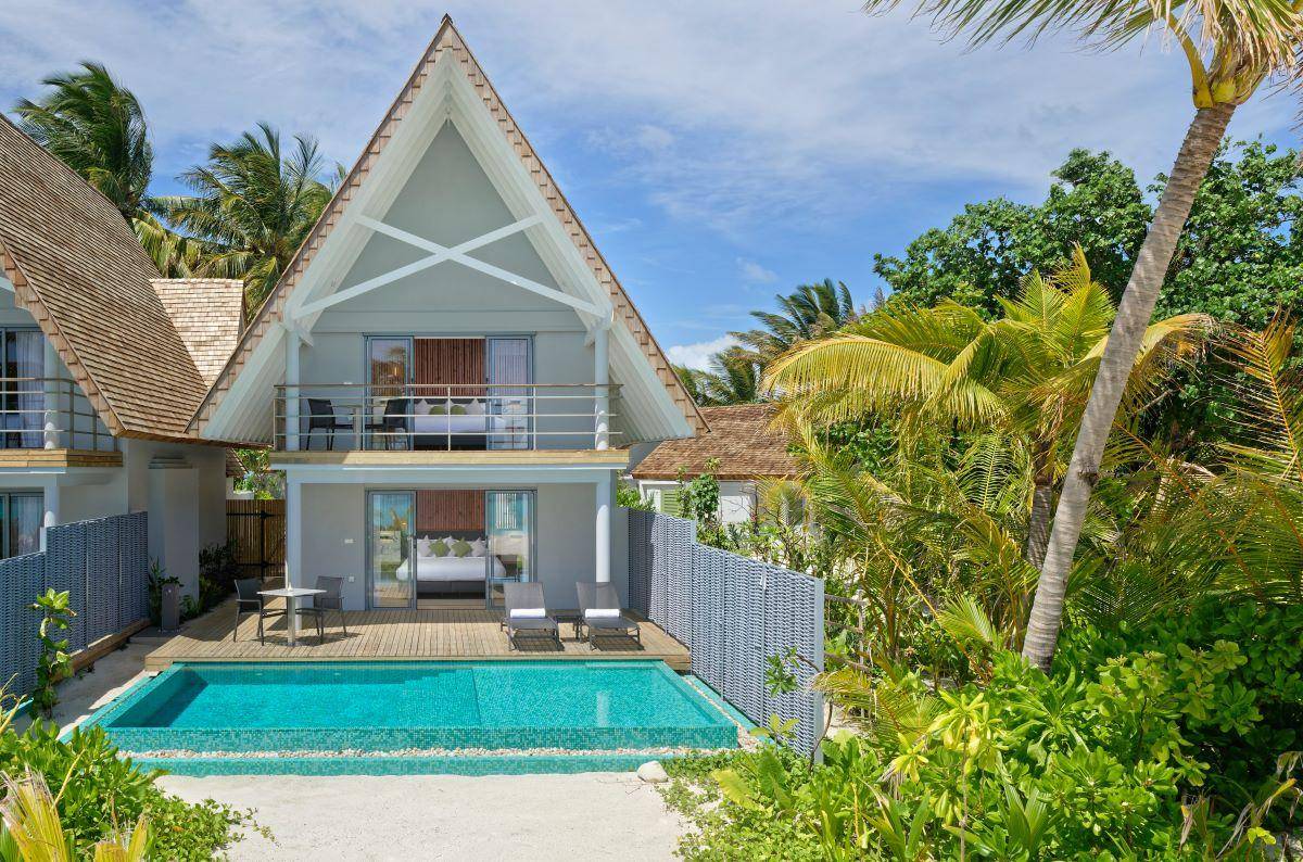 Outrigger Maldives Maafushivaru, Malediven, Duplex Pool Villa, Außenansicht