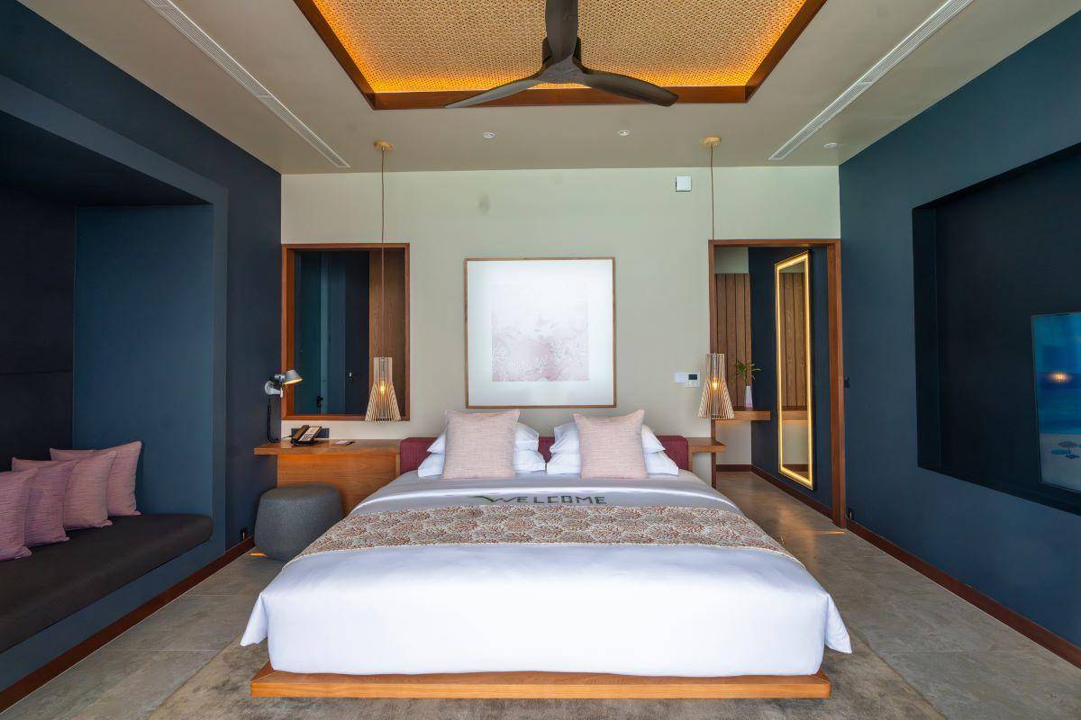 Veligandu Island Resort, Malediven, Ocean Pool Villa, Schlafzimmer