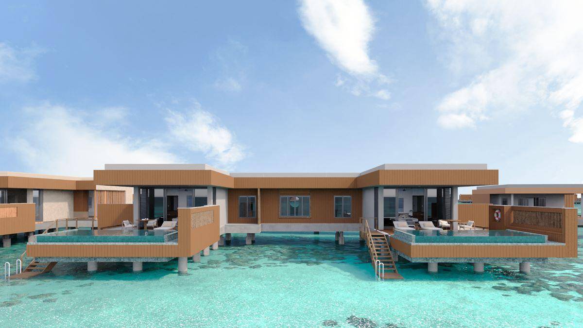 Veligandu Island Resort, Malediven, Ocean Pool Villa - Two Bedroom, Terrassen mit Pool und Zugang zum Meer