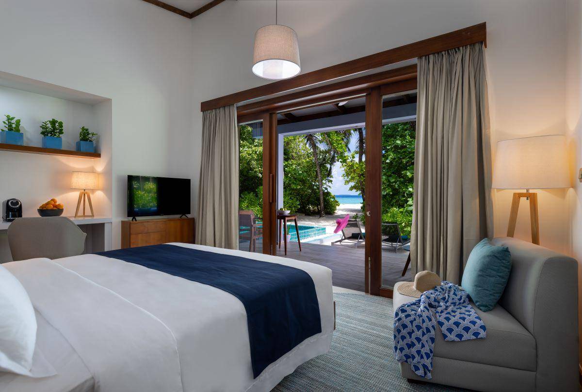 Ifuru Island Maldives, Malediven, Sunset 2 Bedroom Beach Villa with Pool, Schlafzimmer