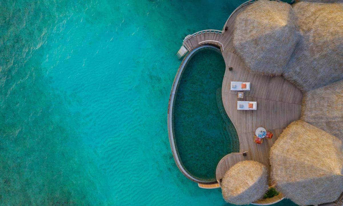The Nautilus, Malediven, Ocean Residence with a Private Infinity Pool, Luftaufnahme Wasservilla