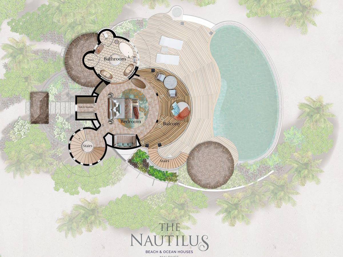 The Nautilus, Malediven, Beach Residence with a Private Infinity Pool, Grundriss 1. Stock