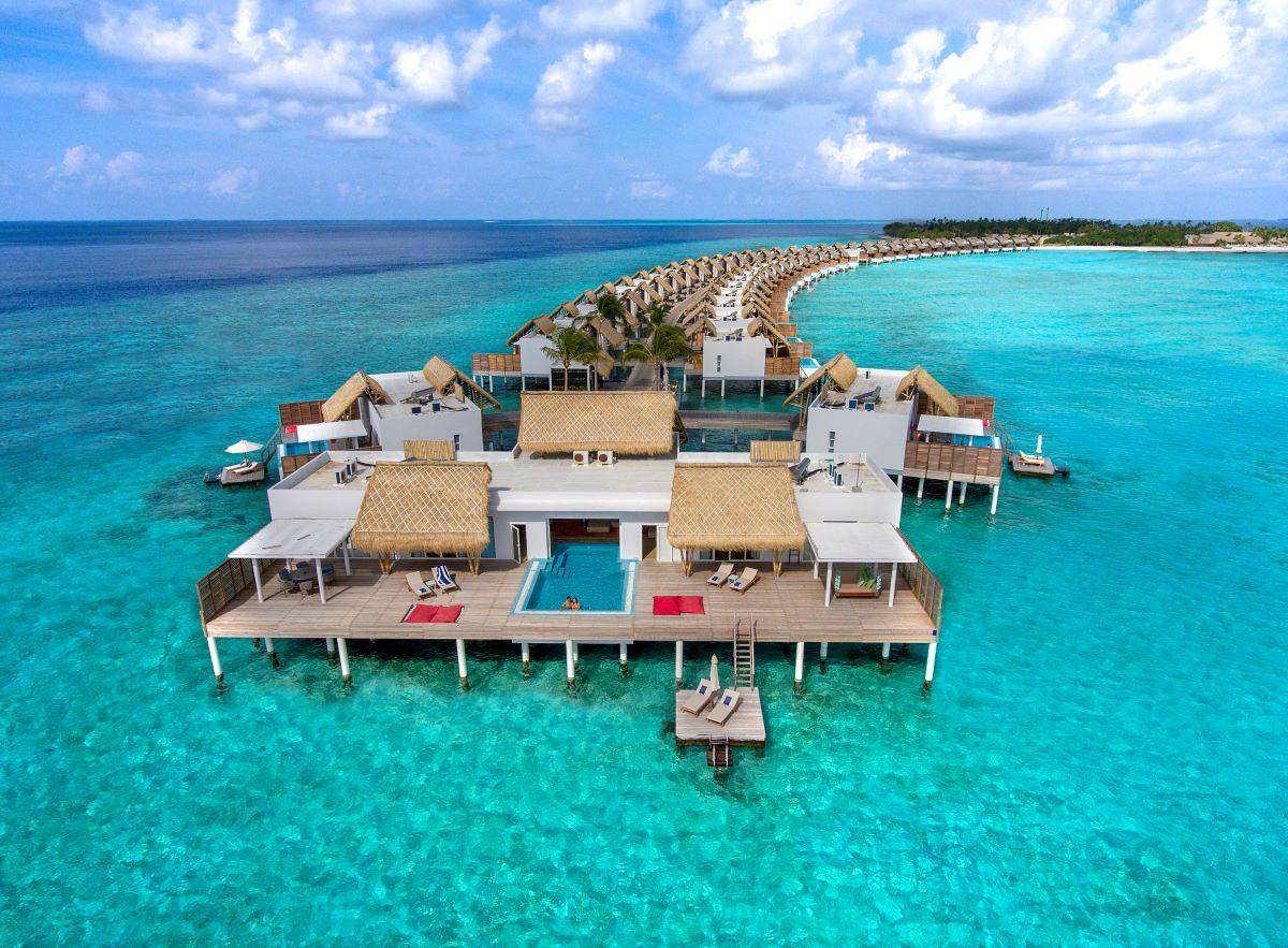 Emerald Maldives Resort & Spa, Malediven, Presidential Water Villa, Luftaufnahme