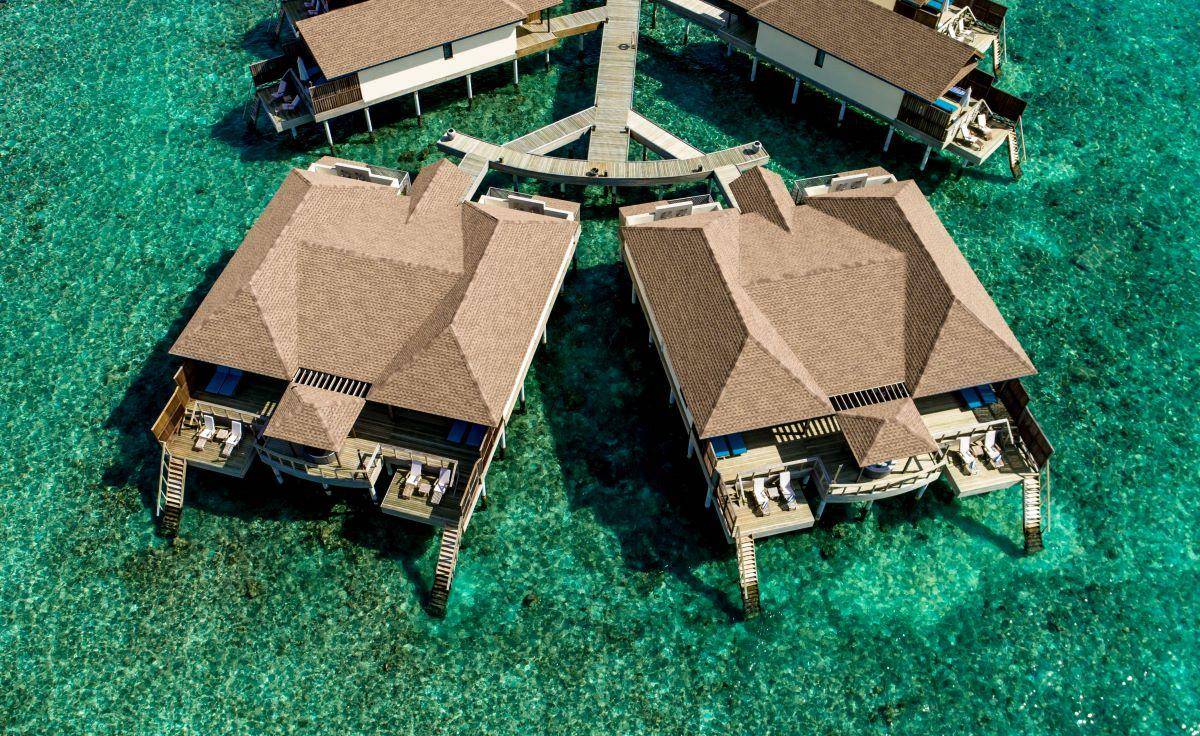 Reethi Faru Resort, Malediven, Two-Bedroom Water Villa Suite with Spa Tub, Luftaufnahme