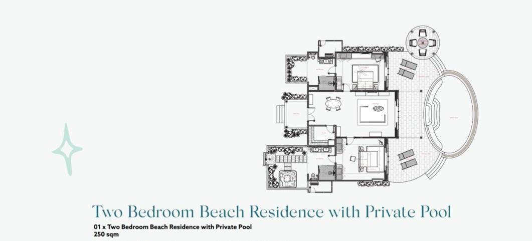 Nova Maldives, Malediven, 2 Bedroom Beach Residence with Private Pool, Grundriss