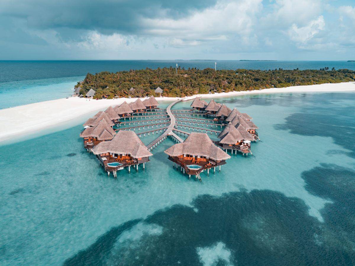 Coco Palm Dhuni Kolhu, Malediven, Sunset Lagoon Villa, Luftaufnahme