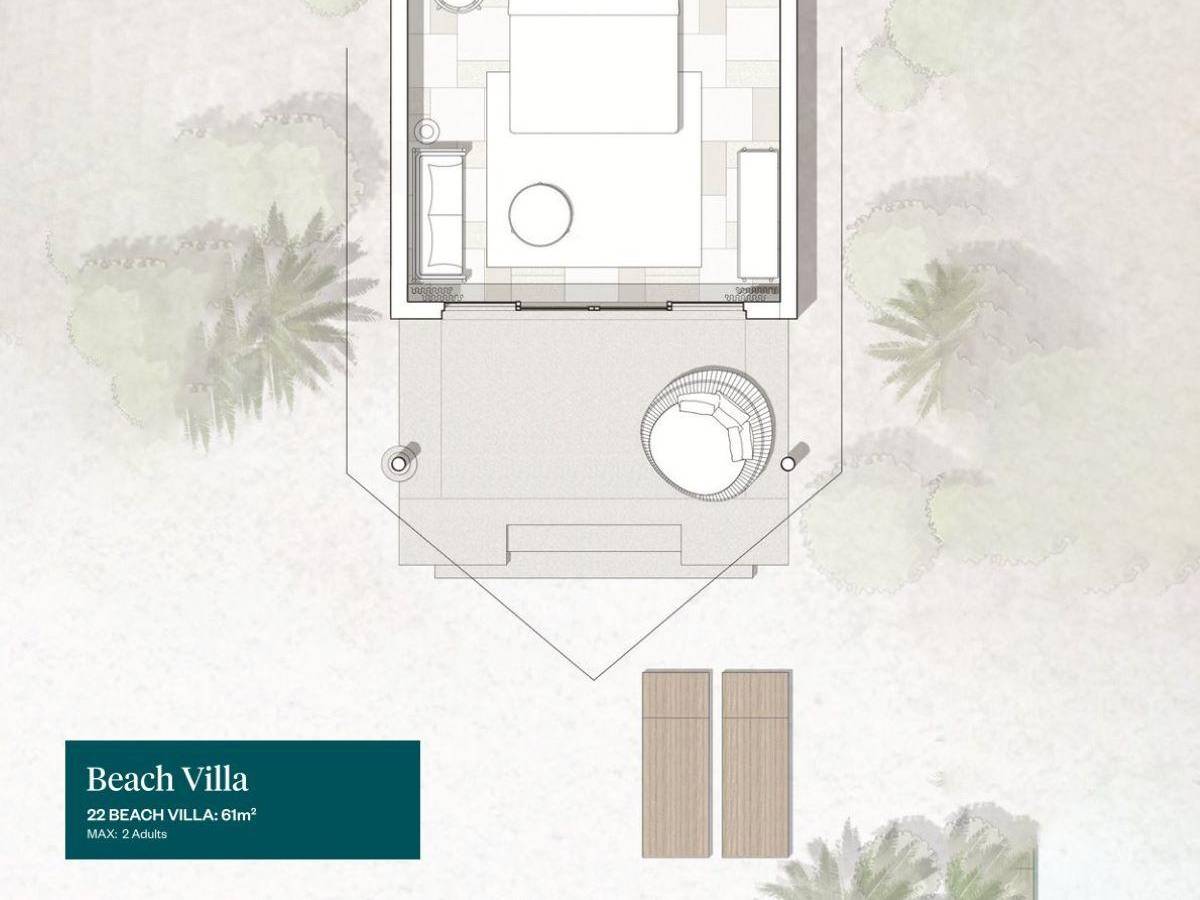 Raaya by Atmosphere, Malediven, Beach Villa, Grundriss
