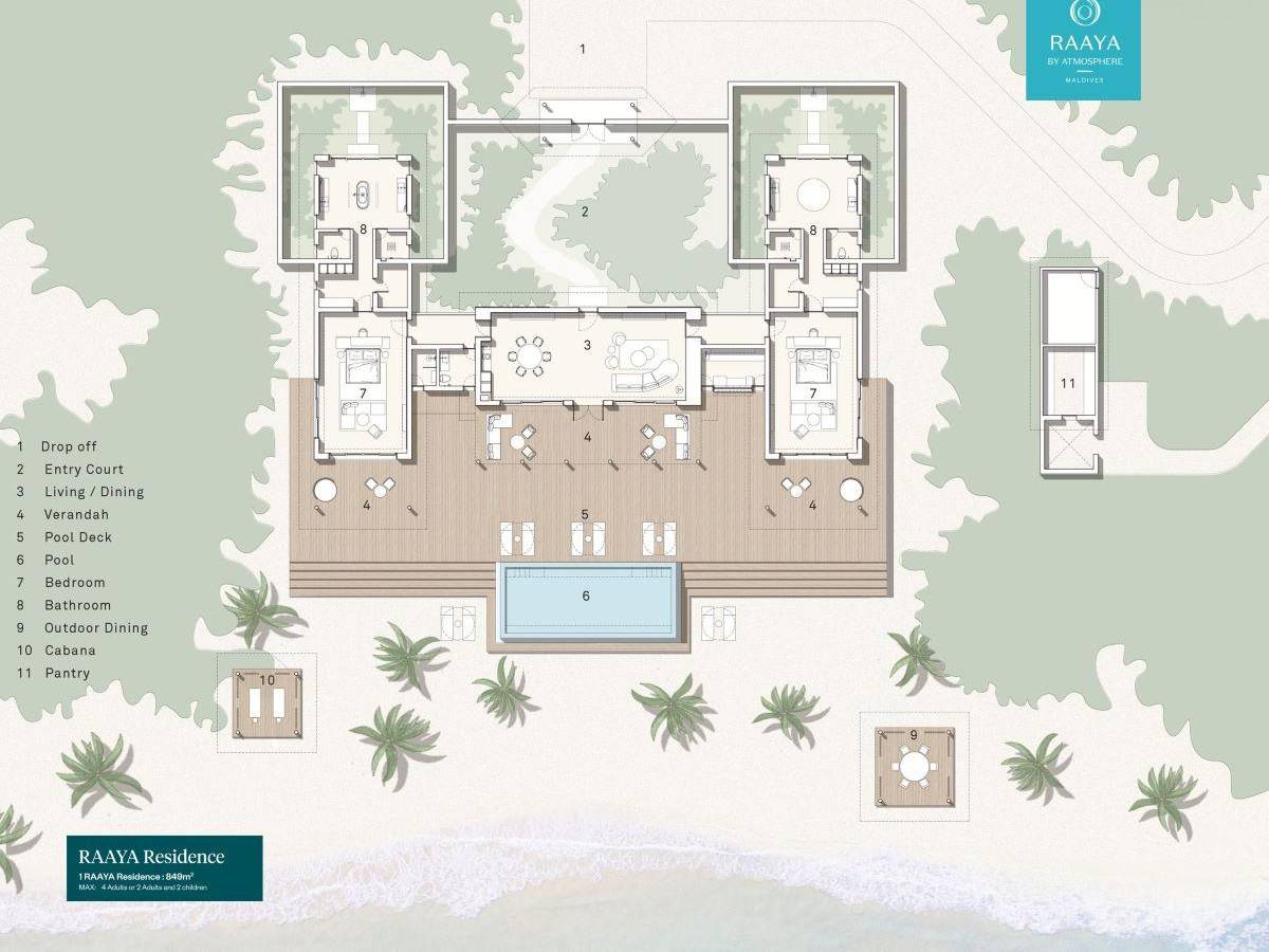 Raaya by Atmosphere, Malediven, Raaya Residence, Grundriss