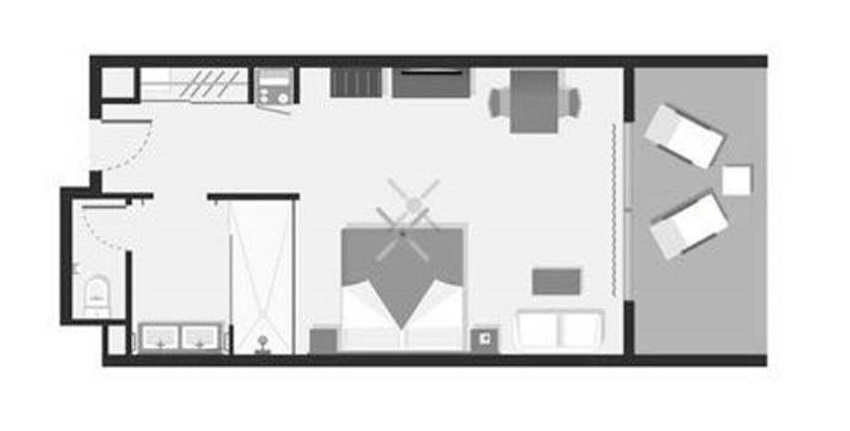 RIU Palace Maldivas, Malediven, Beach Junior Suite, Grundriss