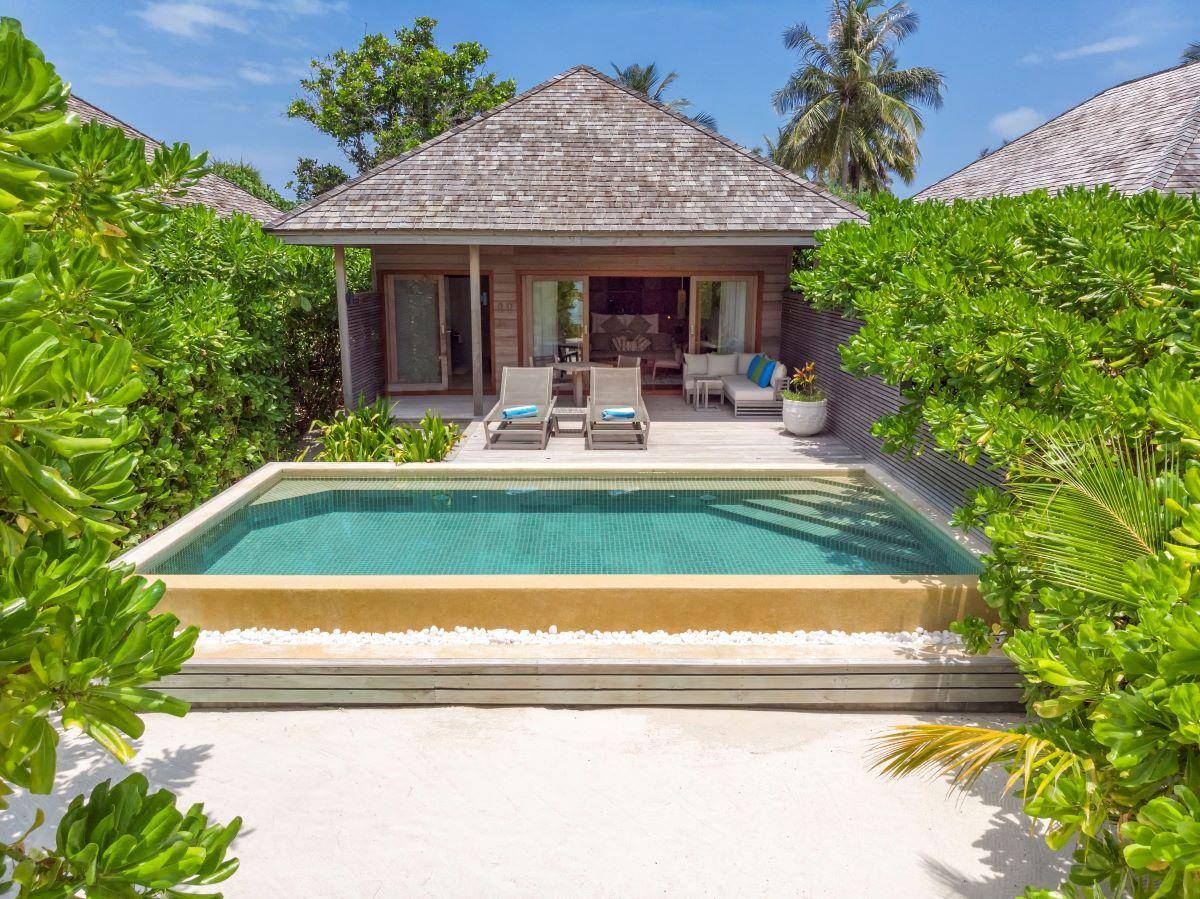 Hurawalhi Island Resort, Malediven, Beach Sunset Pool Villa, Außenansicht
