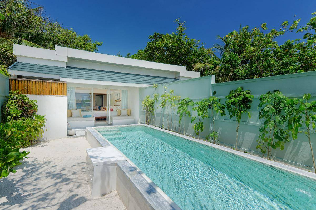 OBLU NATURE Helengeli by SENTIDO, Malediven, Two Bedroom Family Villa with Pool, Außenansicht