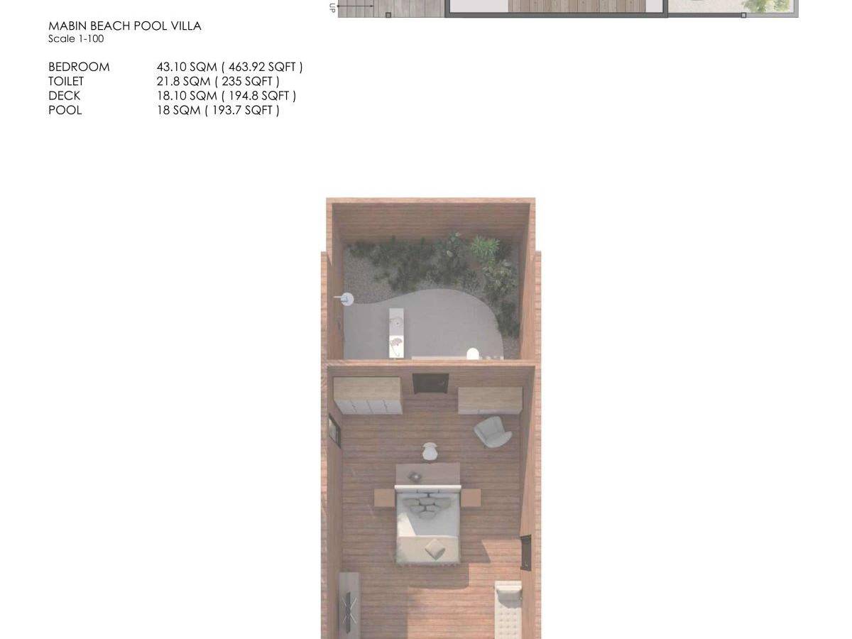 Jawakara Isalnds Maldives, Malediven, Mabin Beach Pool Villa, Grundriss