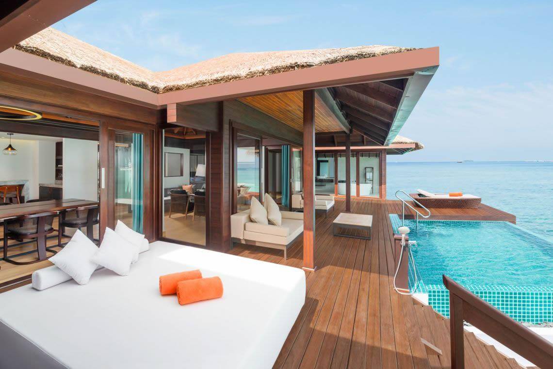 Villa über dem Wasser mit zwei Schlafzimmern