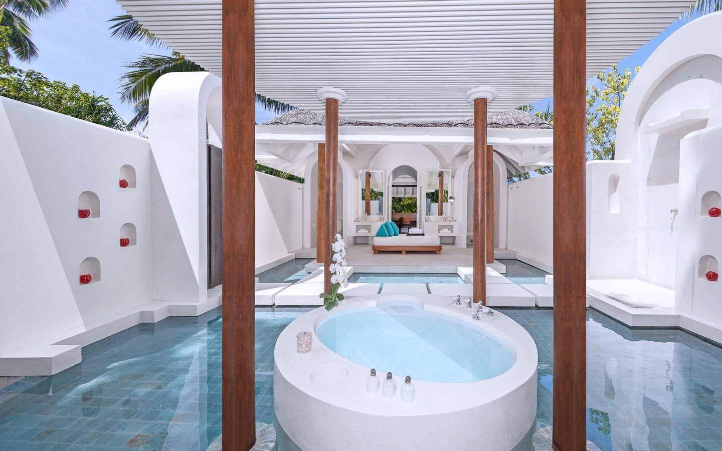 Anantara Kihavah Beach Pool Villas Badezimmer