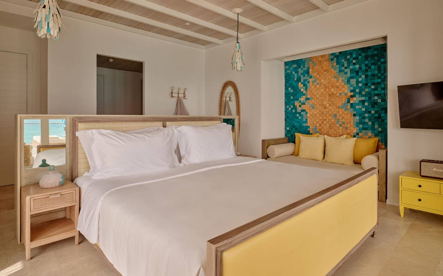 Seaside Finolhu_Two Bedroom Water Villa with Pool_Living_Sleeping