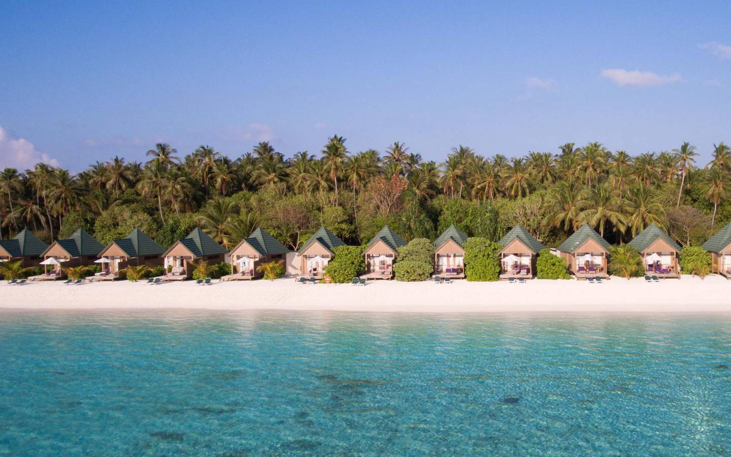 Meeru Island Resort, Malediven, Water Front Villas, Außenbereich_Aerial