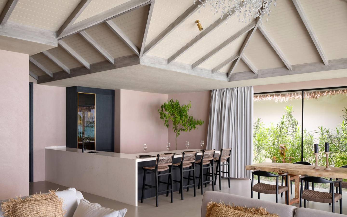 Villa Haven - Two Bedroom Residence with Two Beach Pools and Garden Pool -  Living
