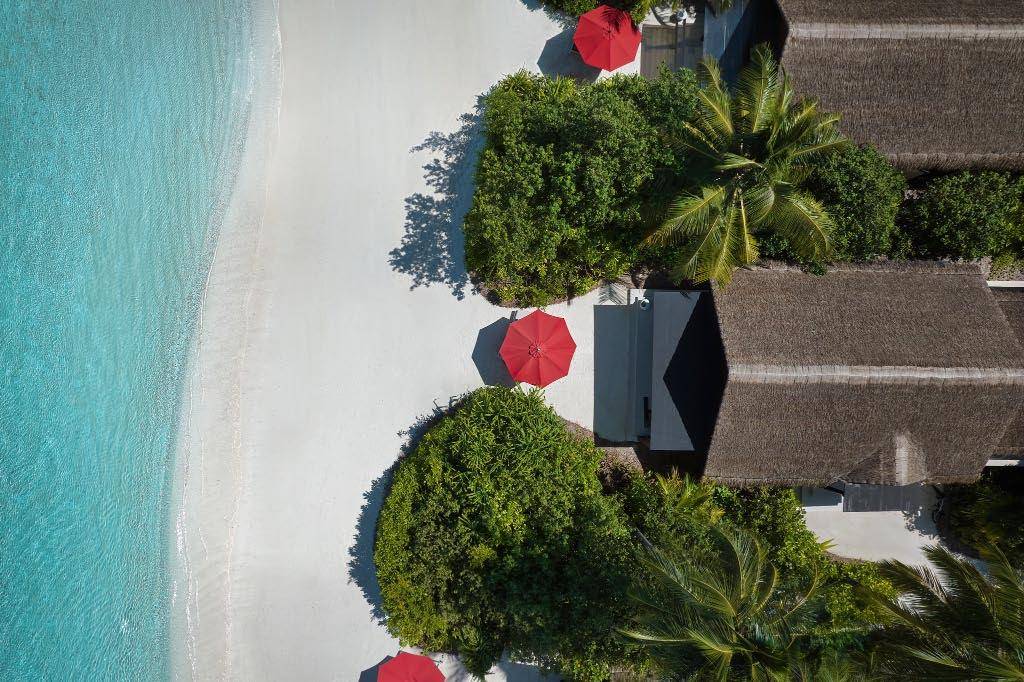 Beach VillaDrohnenaufnahme, Niyama Private Islands Maldives