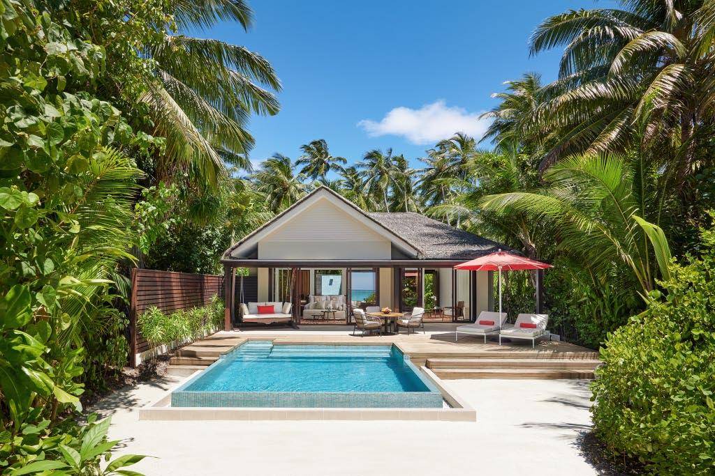 Family Beach Villa mit Pool, Aussenansicht, Niyama Private Islands