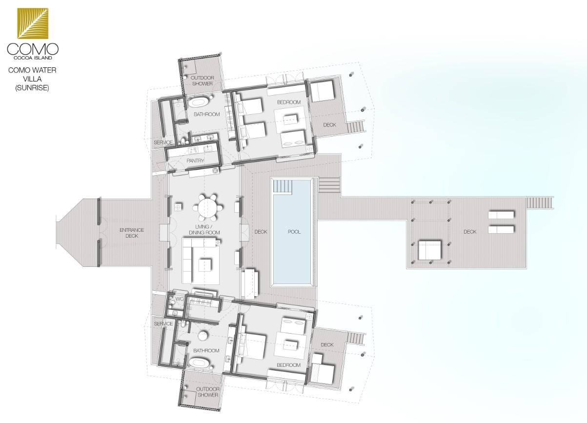 2 Bedroom Water Villa mit Pool