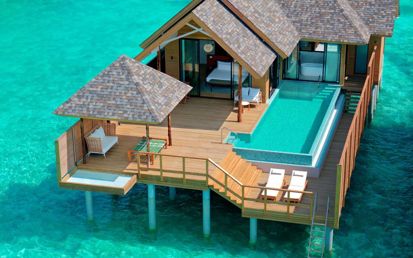 Deluxe Water Pool Villa, Lagunen Blick