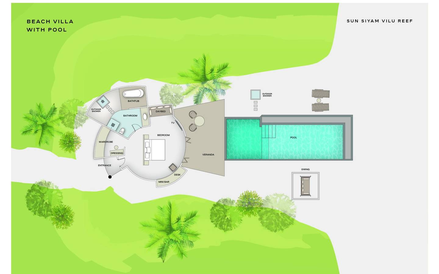 Beach Villa with Pool
