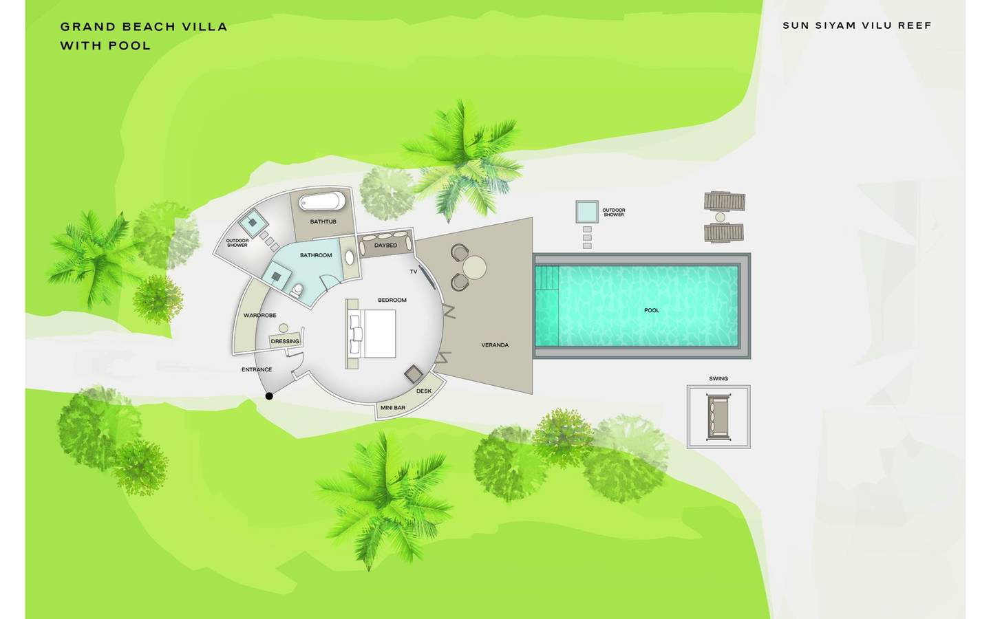 Grand Beach Villa with Pool