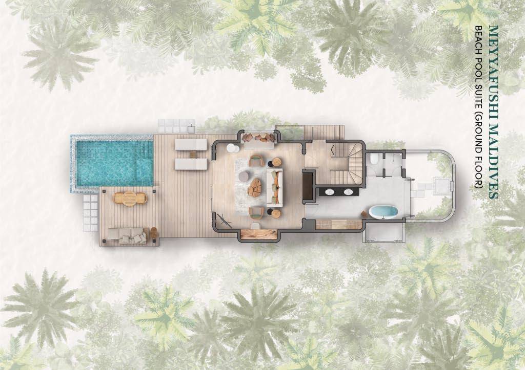 Beach Pool Suite - Grundriss Erdgeschoss