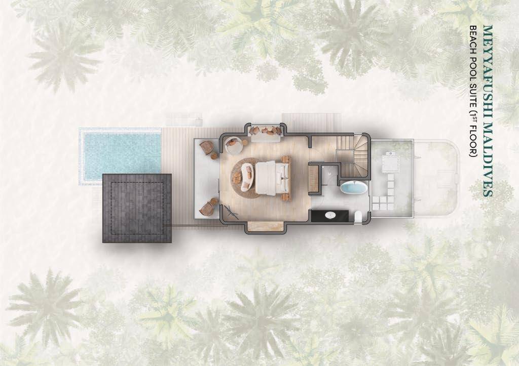 Beach Pool Suite - Grundriss 1. Stock