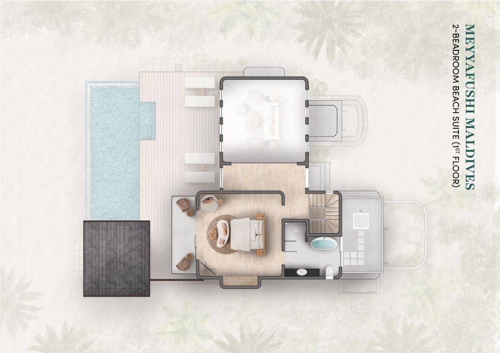 2-bedroom Beach Pool Suite - Grundriss 1. Stock
