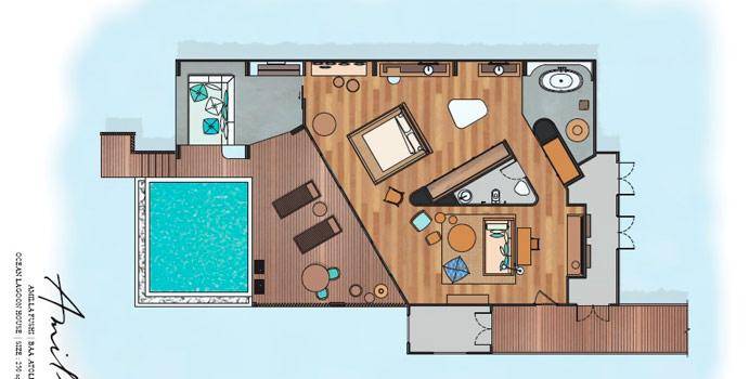 Grundriss, Lagoon Water Pool Villa | Amilla Fushi, Malediven
