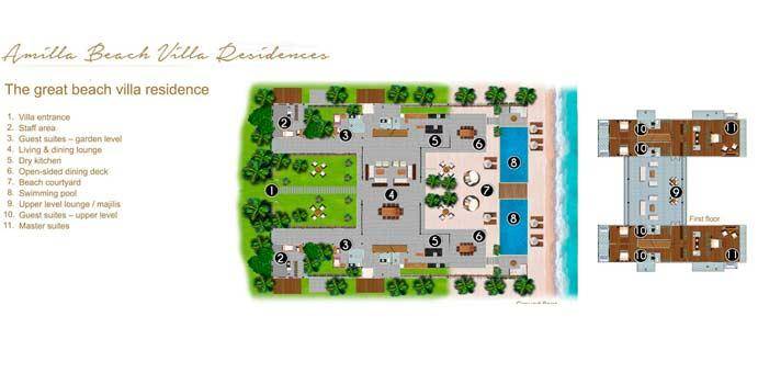 Grundriss, The Great Beach Residences, Amilla Fushi, Malediven