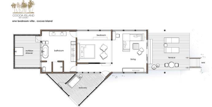 Water Villa mit 1 Schlafzimmer und Pool  | Cocoa Island by Como