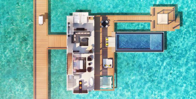 Grundriss, Deluxe InOcean Two Bedroom Pool Villa, Angsana Velavaru